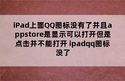 iPad上面QQ图标没有了并且appstore是显示可以打开但是点击并不能打开 ipadqq图标没了